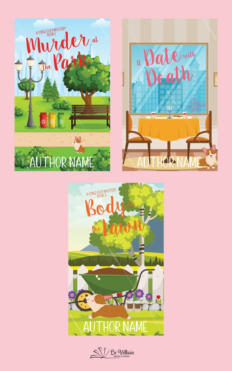 Premade Small Town or Corgi Cozy Mystery Cover Bundle (Set of Three/Trilogy)