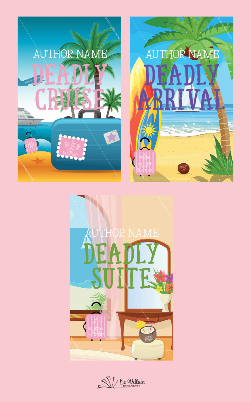 Premade Travel Cozy Mystery Cover Bundle (Set of Three/Trilogy)